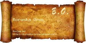 Boroska Oros névjegykártya